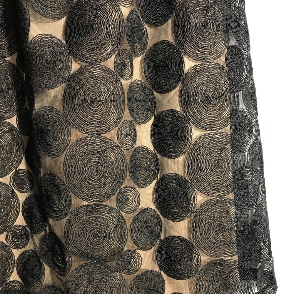 Lane Bryant Black Overlay Polka Dot Midi Skirt - Black/Tan 14/16 - Picture 3 of 4